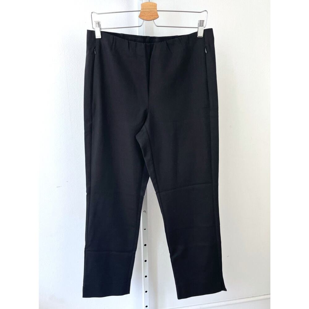 J. JILL 10 TALL Essential Cotton Stretch Crop Ankle Pants Zipper Pockets Black